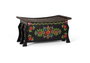 Giner Y Colomer Pinta2 - Coffre de rangement en bois de manguier noir avec détails multicolores peints à main - 24x68x43 cm
